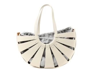 Bottega Veneta The Shell Bag Frost White French Calfskin Shoulder Bag