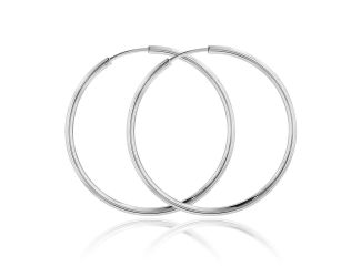 PARIKHS 2MM High Polished Endless Hoop Earring in 925 Sterling Silver - 20MM