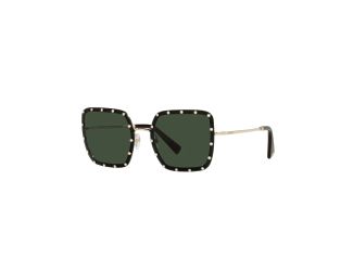 Valentino Garavani Green Studded Titanium Sunglasses