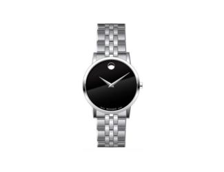 Mens Museum Classic Silver-Tone Stainless Steel Watch Black Dial