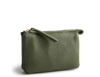 Accordion Card Case-Bronze Green-Leather