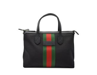 Black Web Stripe Tote Shoulder