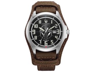 Men's Star Wars Mandalorian Leather Strap Watch