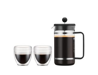 Bistro 8 Cup French Press Coffeemaker w/ 2 Pavina Cups