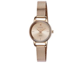 Ladies'' Quartz Watch, Rose Gold-tone Mesh with Rose Dial