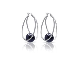 PARIKHS Rhodium Plated Round CZ Closeout Hoop Earrings in 925 Sterling Silver
