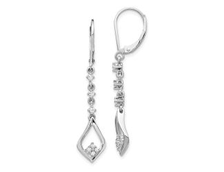14K White Gold Lab Grown Diamond Leverback Earrings, .20ctw