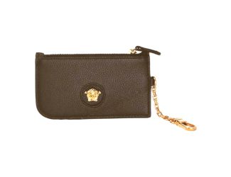 Versace La Medusa Khaki Vitello Card Case Key Chain