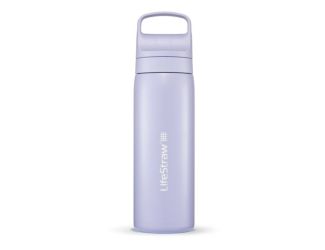 LifeStraw Go 18oz Stainless Steel Water Filter Bottle Provence Purple