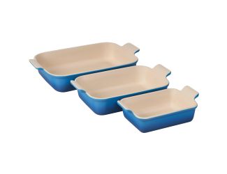 3pc Heritage Stoneware Rectangular Baking Dish Set Marseille