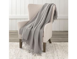 Mohair Throw Blanket Solid Gray