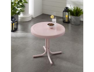 Retro Metal Side Table In Pink