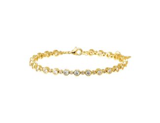 CZ Bezel Multi Graduated Tennis Bracelet Size 7.5"