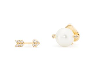 Love Game Arrow Asymmetrical Studs - Gold