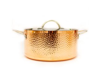Copper Tri-Ply  9.5" Covered Dutch Oven, Hammered