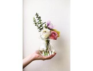 Hibiscus Glass Bud Vase