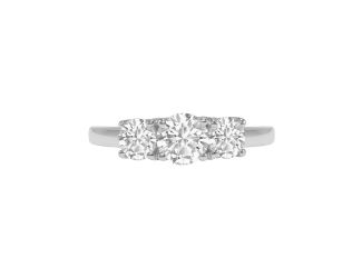 1CTW Three Stone Lab Diamond Ring Size 8