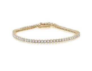 Bright White Privilege Round Lab Grown Diamond Tennis Bracelet in 14K Yellow Gold 4.00ct,EF,VS1 VS2