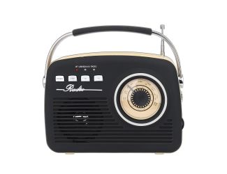 Vintage Portable Bluetooth Speaker w/ AM/FM Radio Black