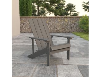 Outdoor Gray All-Weather Poly Resin Wood Adirondack Chair