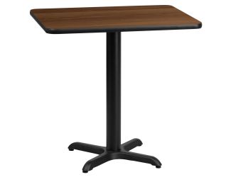 24" x 30" Rectangular Walnut Laminate Table Top & 22" x 22" Table Height Base