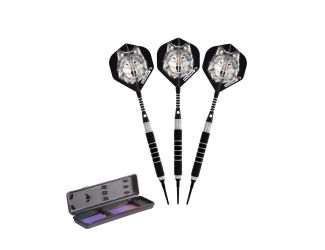 Elkadart Lone Wolf Soft Tip Darts Silver With Black Knurling 18 Grams