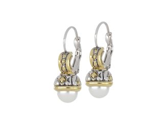 Ocean Images French Wire 8mm Pearl Earrings. 1-1/8"L x 7/16"W