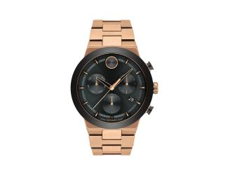 Mens BOLD Fusion Chronograph Bronze IP Stainless Steel Watch Black Dial