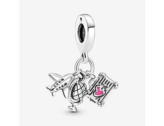 Airplane, Globe & Suitcase Charm