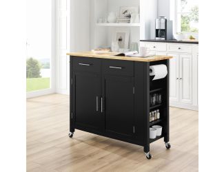 Savannah Wood Top Full-Size Kitchen Island/Cart