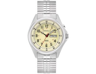 Caravelle Men's Expansion Band Bracelet Watch Silver Tone