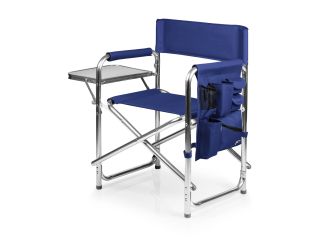 Folding Sports Chair w/ Side Table Navy