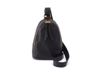 Fern Pebbled Leather Sling Black