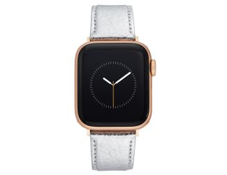 Anne Klein Apple Watch Band in Silver Pineapple Peel With Rose Gold