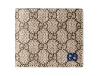 Gucci GG Supreme Coated Canvas Blue Emblem Coin Wallet Bifold