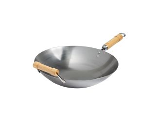 Joyce Chen - Classic Series 14" Round Bottom Carbon Steel Wok w/Birch Handles