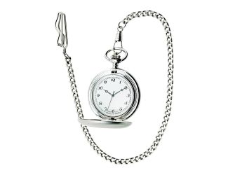 Brushed Finish Pocket Watch W/Chain