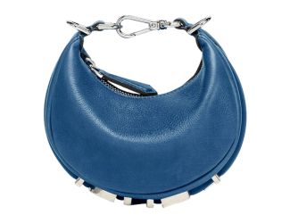 Fendi Fendigraphy Nano Hobo Calfskin Leather Mini Bag Blue