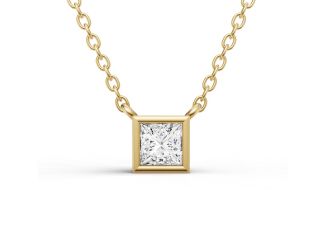 Princess Lab Diamond Solitaire Pendant Size 0.5 CTW