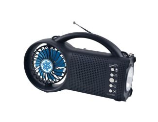 Emergency Solar Power Bluetooth Speaker with FM Radio LED and Fan