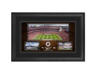 10" x 18" Stadium Panoramic Framed Collage w/Game-Used Football - Denver Broncos