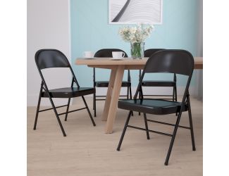 Double Braced Black Metal Folding Chair - Event Chair - Portable Chair