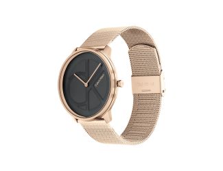 Unisex CK Carnation Gold Stainless Steel Mesh Watch Black Dial