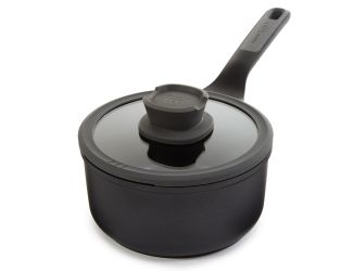 BergHOFF Leo Stone+ Nonstick Ceramic 7" Sauce Pan with Lid Recycled, 2.1qt