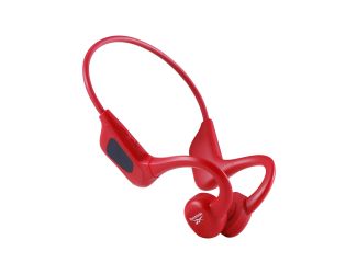 Bone Conduction Wireless Headphones w/ Digital Display Red