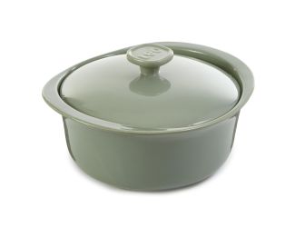 Leo Balance Stoneware  Casserole 9.5", 4.5qt. With Stone Cover, Sage
