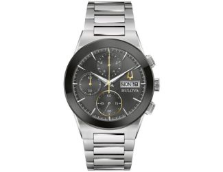 Men's Modern Millennia SS Bracelet Watch Black Dial