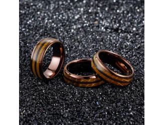 Jimi - Tungsten + Whiskey & Guitar String Ring Size 8