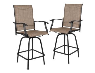 2-piece Patio Bar Stool Set: Black
