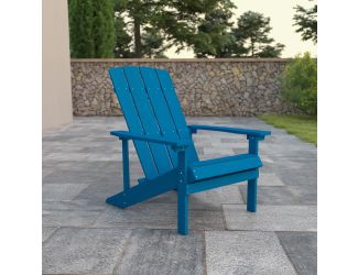 Outdoor Blue All-Weather Poly Resin Wood Adirondack Chair